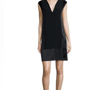 Vince Black V-Neck Mini Dress
